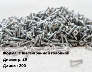 Шуруп с шестигранной головкой 20х200 ГОСТ: DIN 571